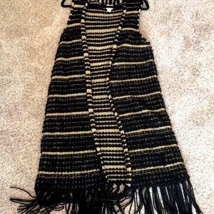 Long open front vest